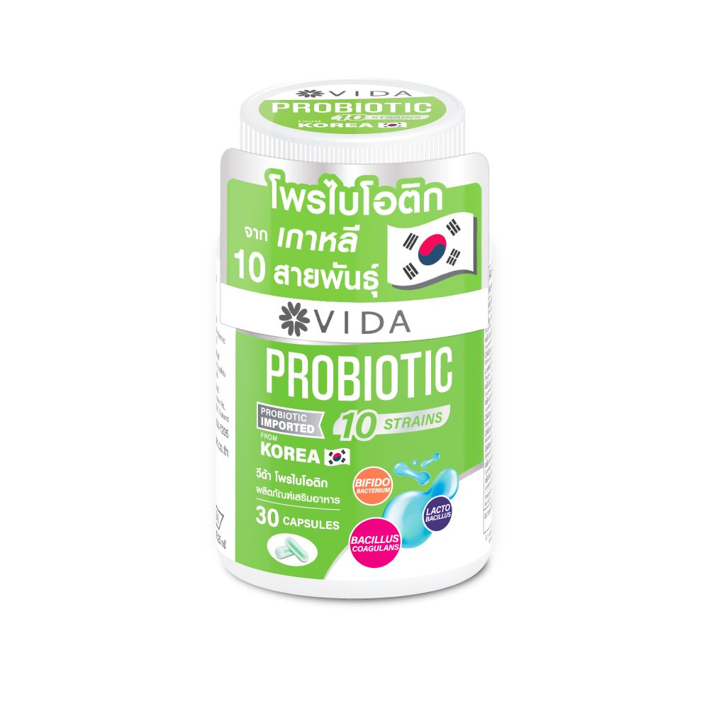 VIDA Probiotic 10-Strain Capsules with Prebiotics — 30 Capsules