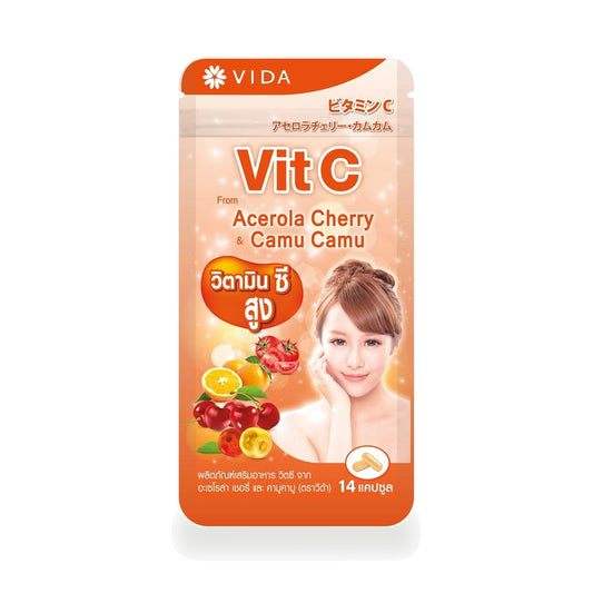 VIDA Vit C Acerola Cherry & Camu Camu Capsules — 14 Capsules