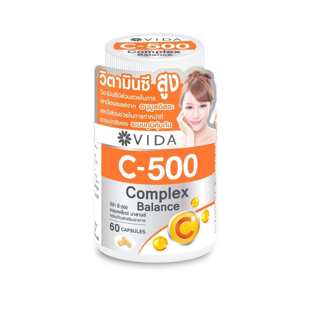 VIDA Vitamin C 500 Complex with Zinc & Bioflavonoids Capsules — 60 Capsules
