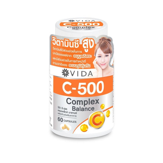 VIDA Vitamin C 500 Complex with Zinc & Bioflavonoids Capsules — 60 Capsules