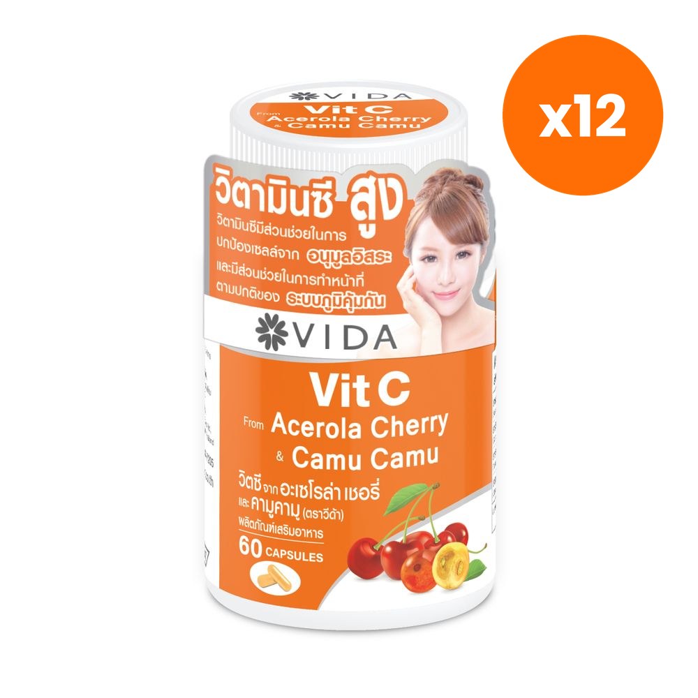 VIDA Vitamin C Acerola Cherry Camu Camu Capsules 60 Capsules
