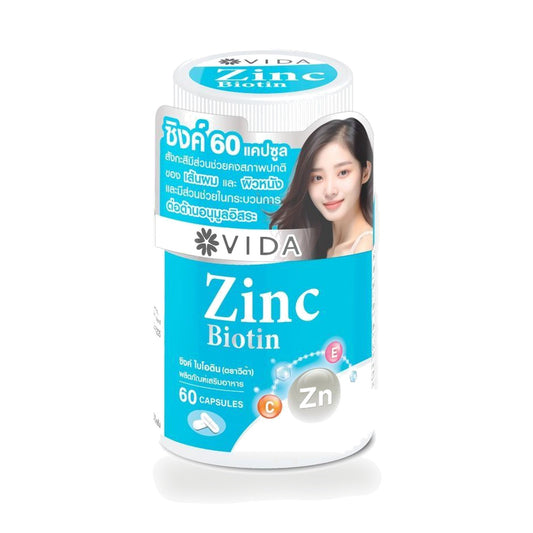 VIDA Zinc Biotin Capsules — 60 Capsules