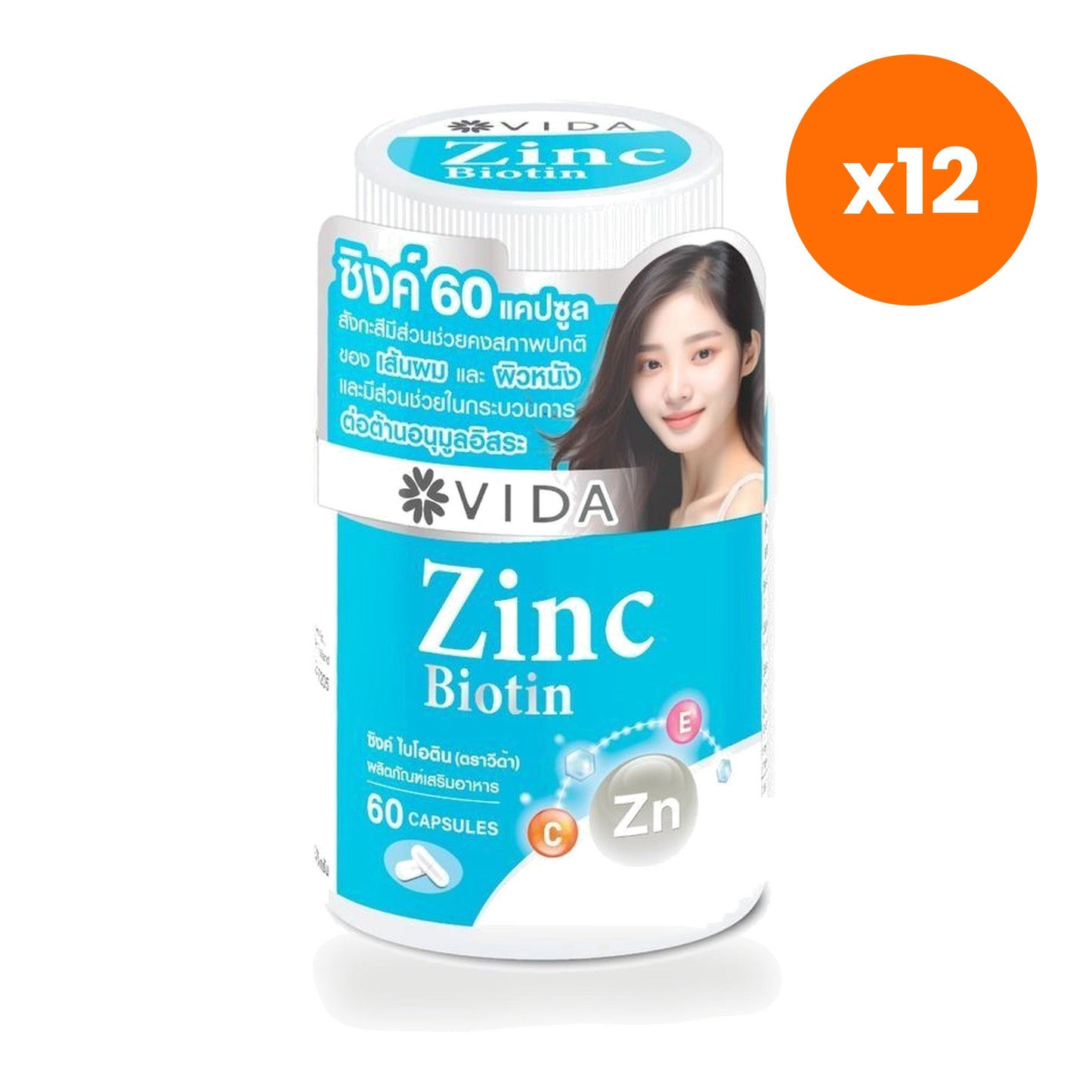 VIDA Zinc Biotin Capsules 60 Capsules