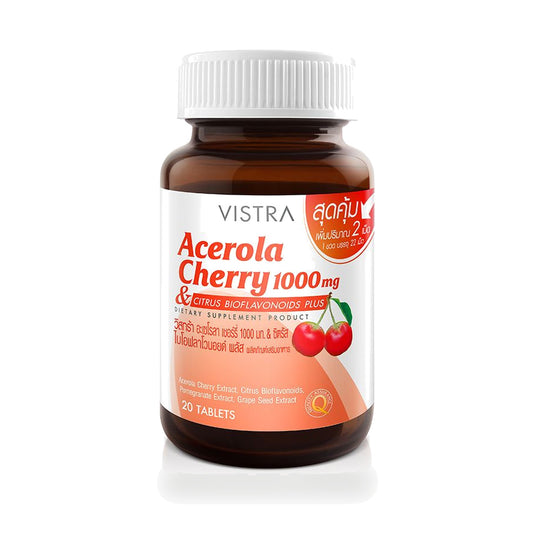 VISTRA Acerola Cherry 1,000mg & Citrus Bioflavonoids Plus Tablets — 20 Tablets