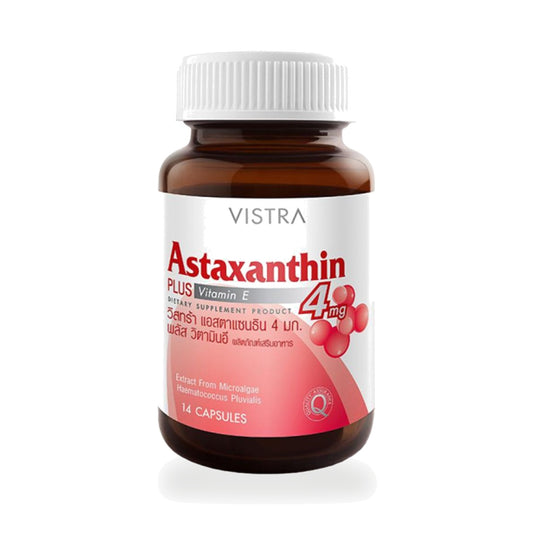 VISTRA Astaxanthin 4mg Plus Vitamin E Capsules — 14 Capsules