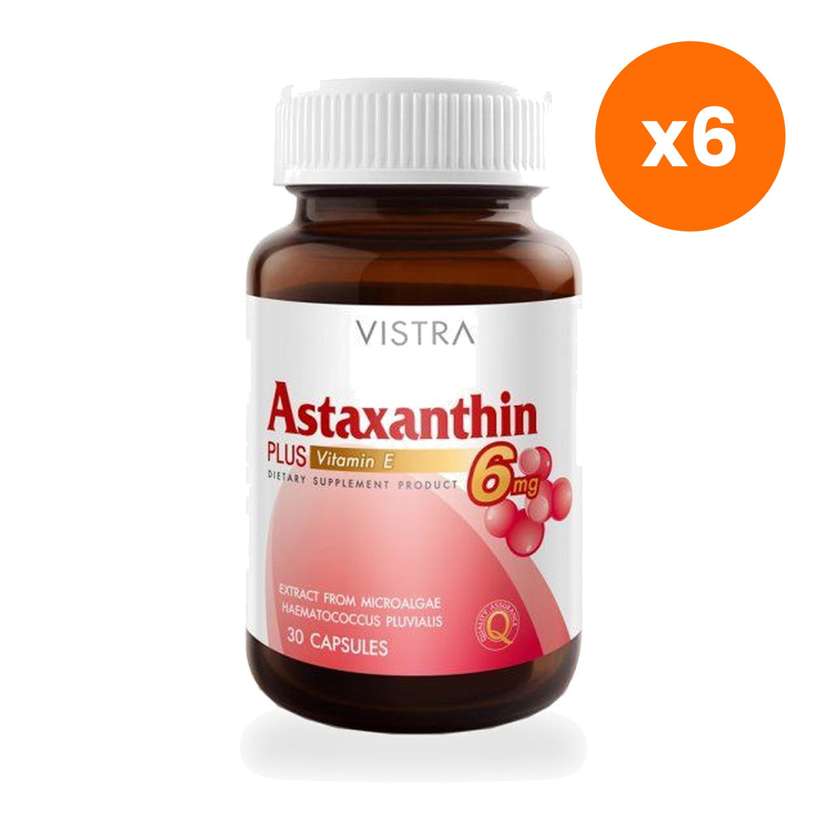 VISTRA Astaxanthin 6mg Plus Vitamin E Capsules 30 Capsules