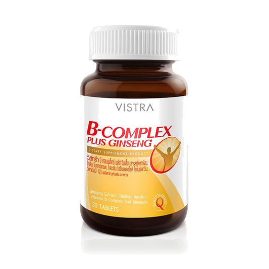 VISTRA B-Complex Plus Ginseng 200mg Tablets — 30 Tablets