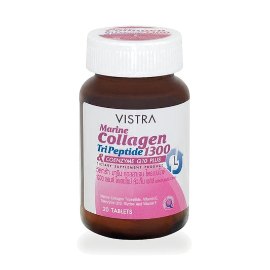 VISTRA Marine Collagen Tripeptide 1,300mg & Coenzyme Q10 Plus Tablets — 20 Tablets