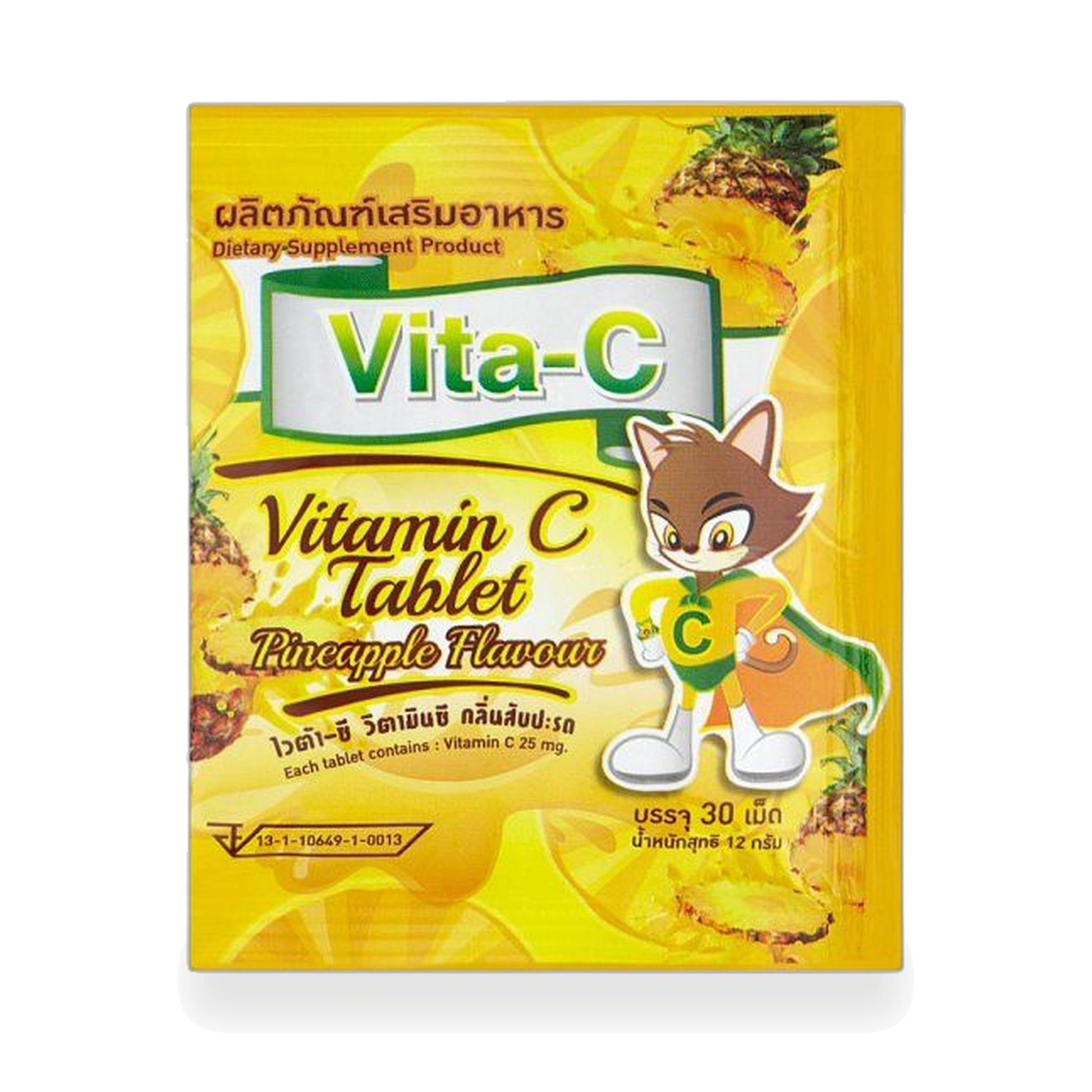 Vita-C Vitamin C 25mg Pineapple Flavour Tablets — 30 Tablets