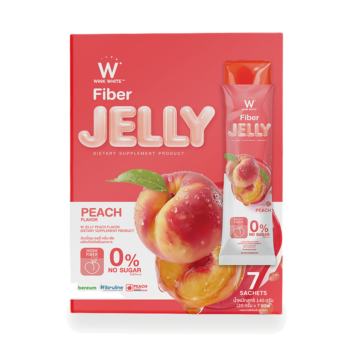 Wink White W Jelly Fibre, Peach Flavour